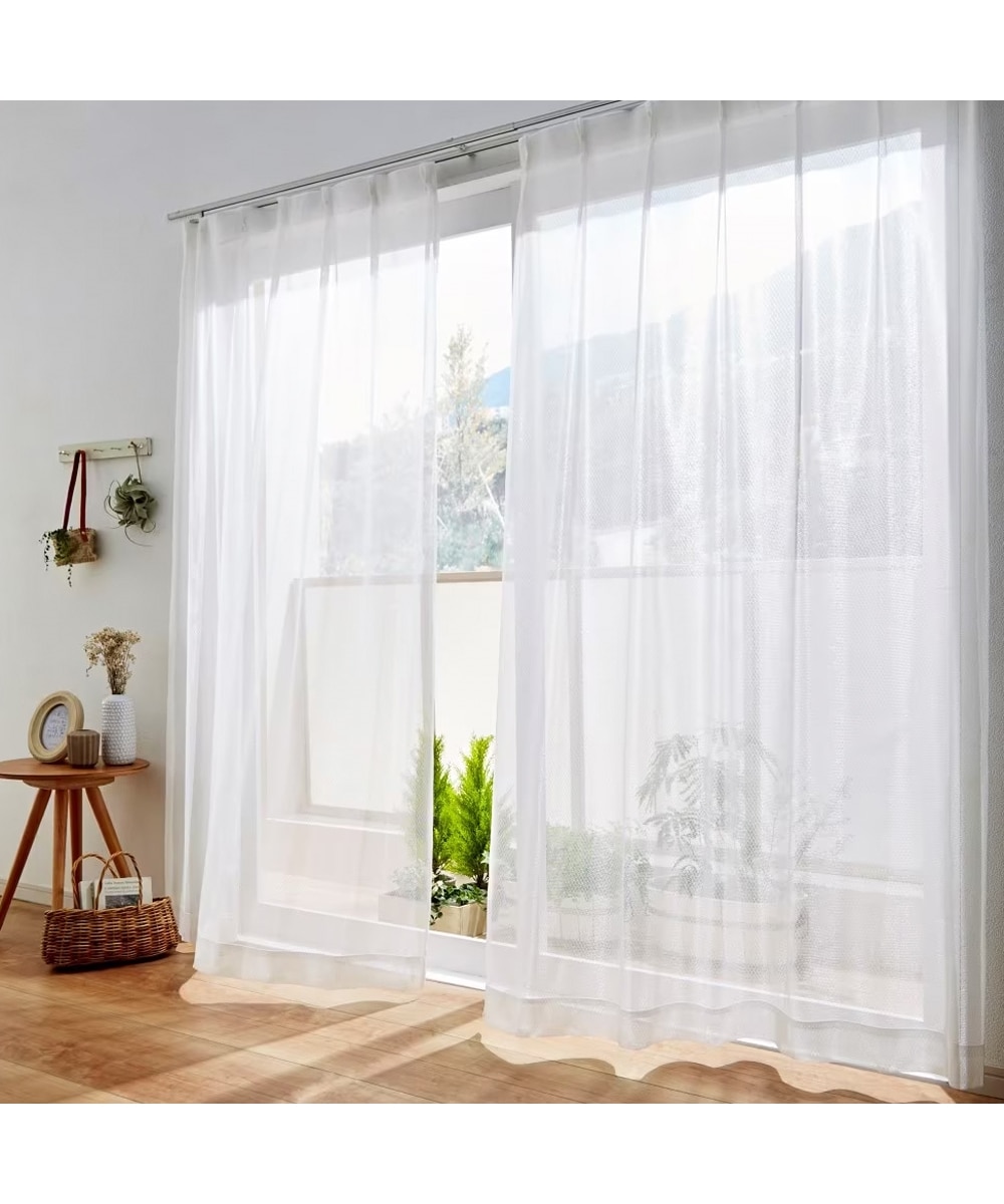 カーテンセット】遮光裏地カーテン＆レース4枚セット｜ワッフル 通販