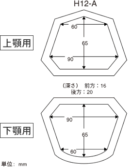 スタディモデルゴム枠・永久歯顎用 角型 [H12-A]｜株式会社ニッシン