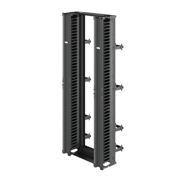 Open Frame Rack 2-Post Two Cable Managers, 84x35x18, Black