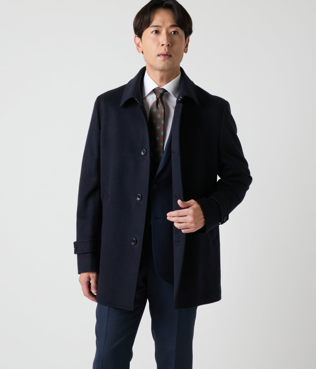 カシミヤ混 ショートビーバー シングルコート(16343302-2024