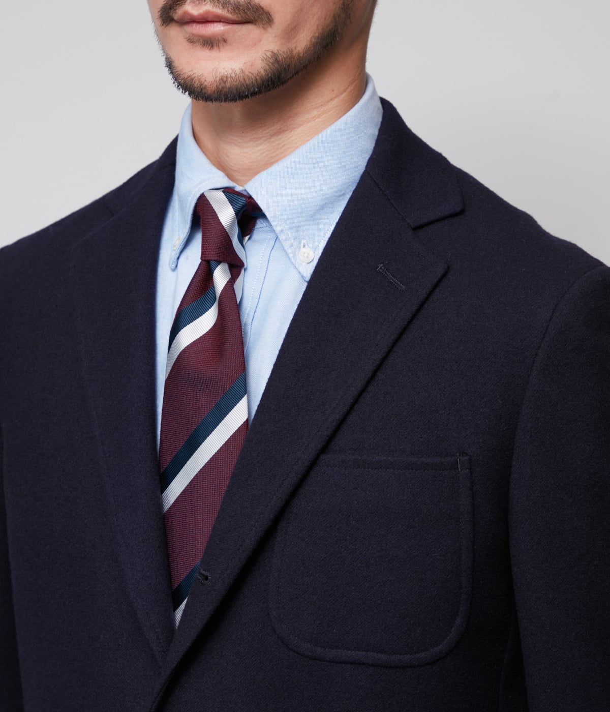 シルクウール ストライプ ネクタイ(15903012-2024)｜ファッション通販