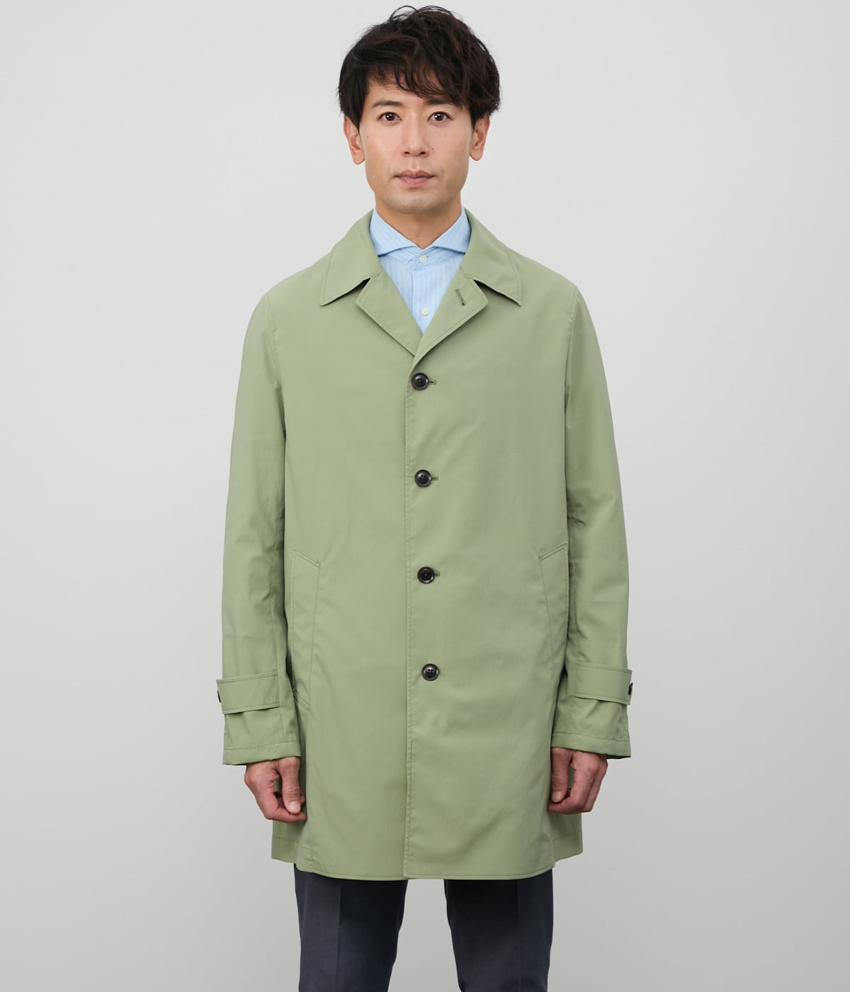 撥水・ストレッチ】スパンライクタイプライター ステンカラーコート