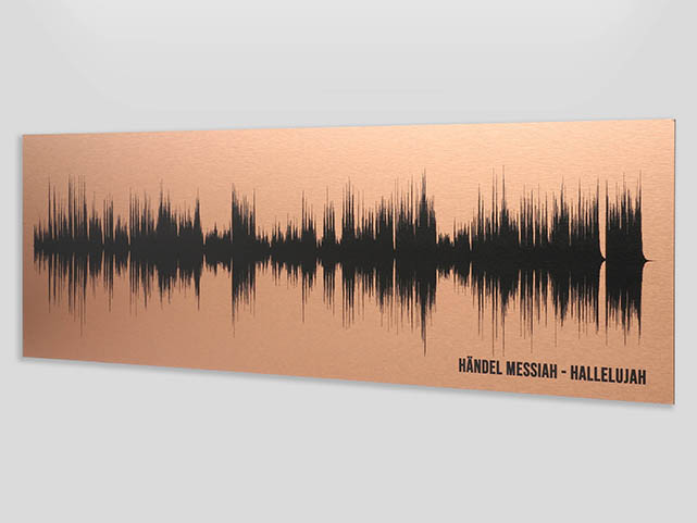 8th Anniversary Bronze Gift, Sound Wave Art Bronze, 8 Year