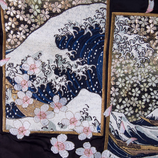 スカジャン メンズ レディース 絡繰魂 浮世絵スカジャン 刺繍 【北斎