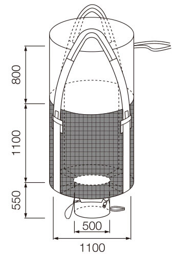 1100KHR-BW フレコンバッグ・トン袋通販【ふくろ屋ふくなが】
