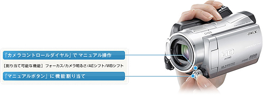 HDR-SR11/SR12 特長 : 使いやすい快適操作 | デジタルビデオカメラ