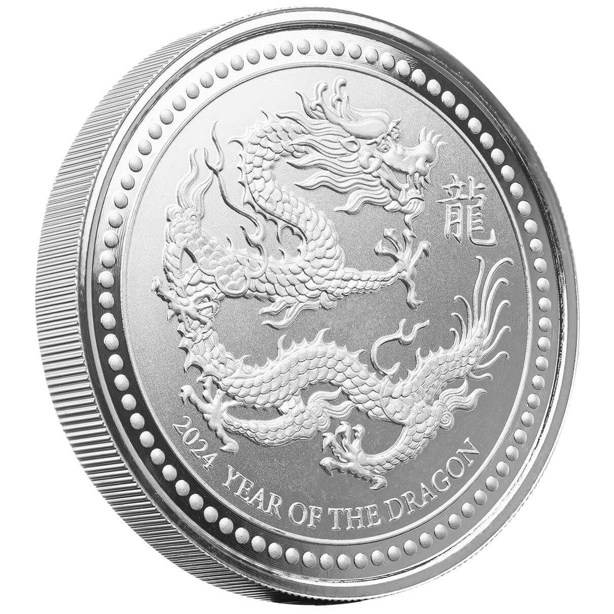 2024 Samoa Lunar Year of the Dragon 2 oz Silver Proof Like Coin