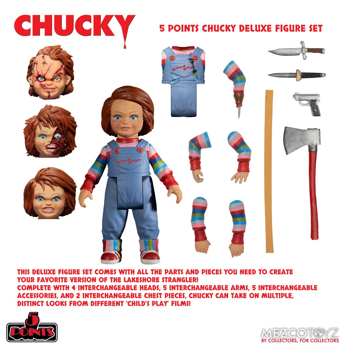 Child's Play Chucky 5 Points Deluxe Figure Set - Screamers Costumes
