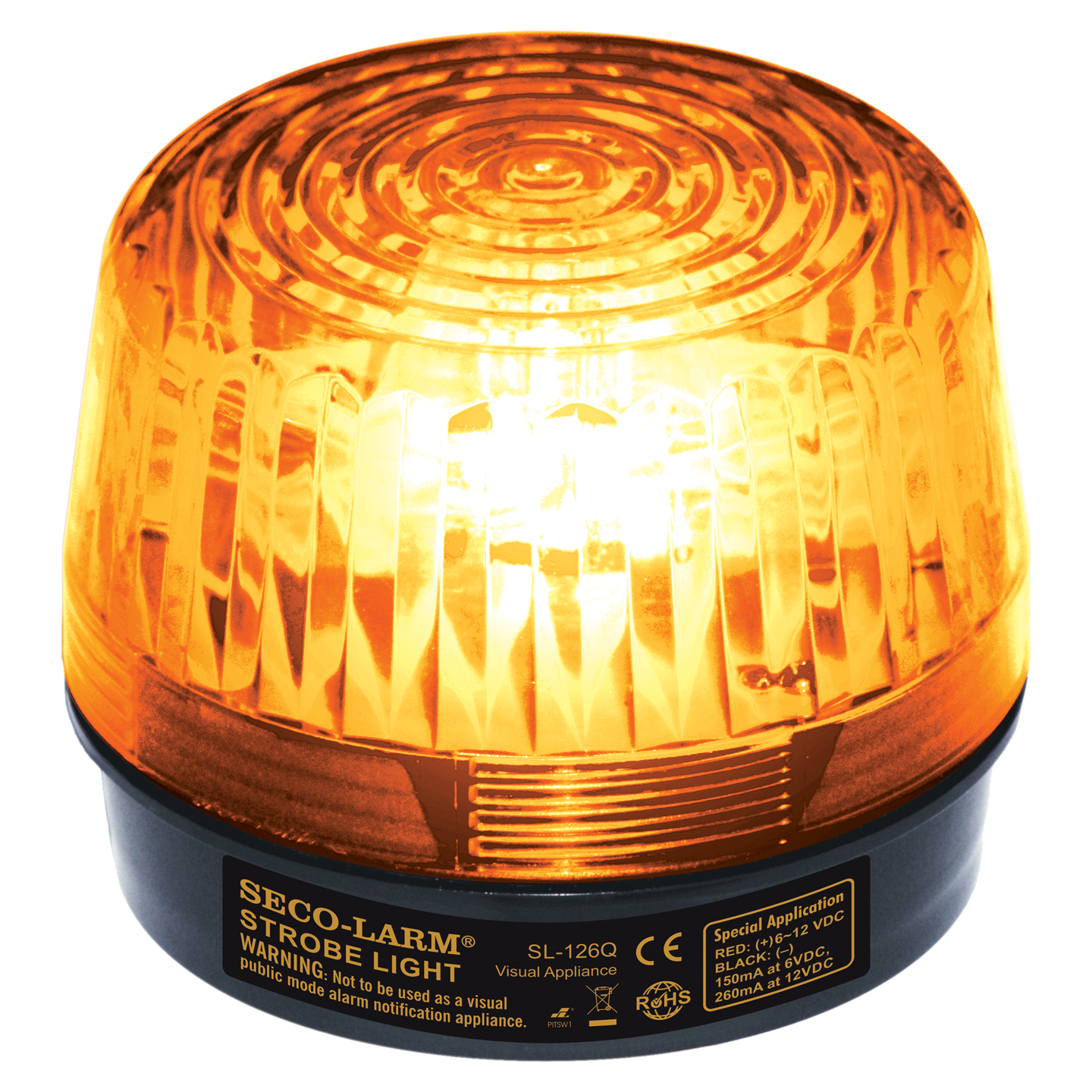 Xenon Tube Strobe Light - Amber, 6~12VDC - SECO-LARM USA Inc