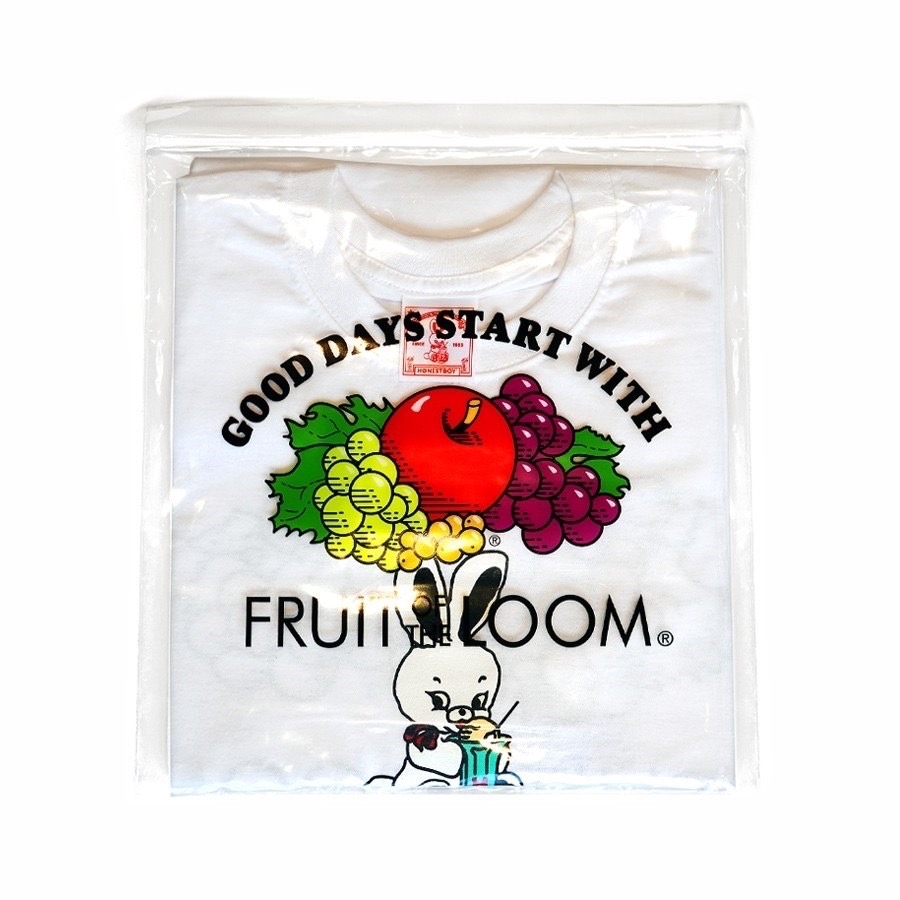 HONESTBOY×SECRET BASE×FRUIT OF THE LOOM Logo Rabbit SS Tee WHITE