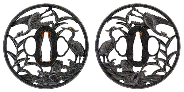 鍔 無銘 正阿弥 芦鷺透鍔(TU-020116)｜刀・日本刀の販売なら日本刀専門