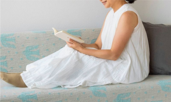 リネン＆シュニールコットン シングルブランケット 140×180cm birds in