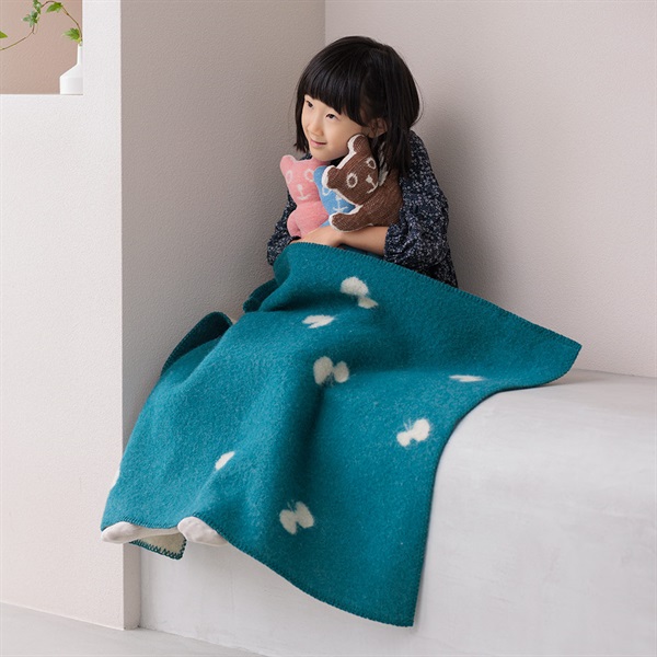 ウール ミニブランケット 65×90cm / CHOUCHO ブルーグリーンKLIPPAN