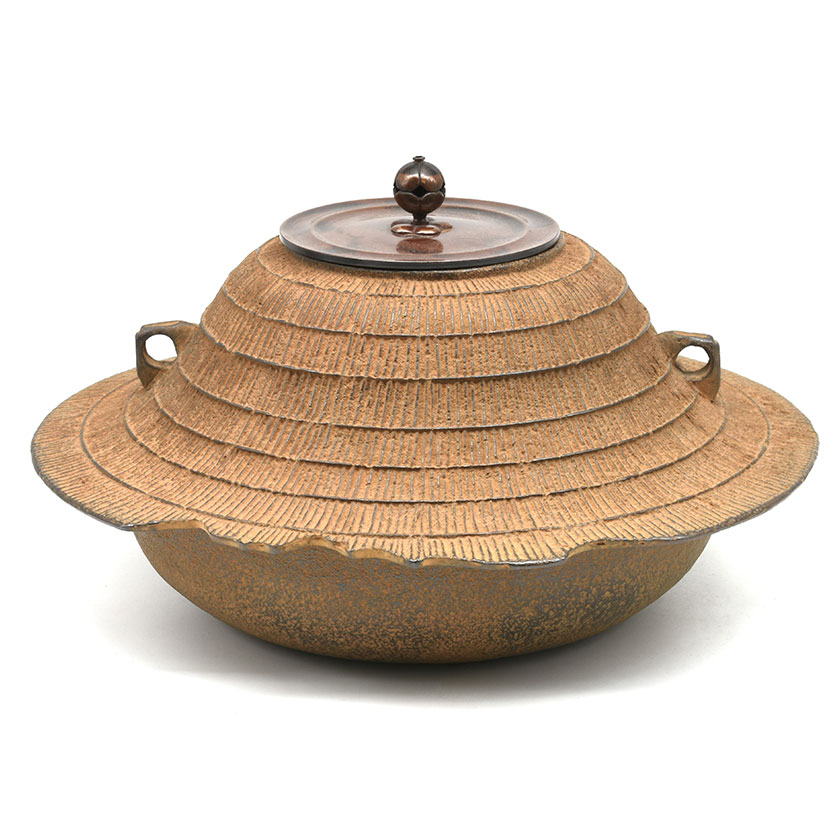 茶道具 透木釜（すきぎがま） 透木 笠（傘）釜 炉用 大國 藤兵衛