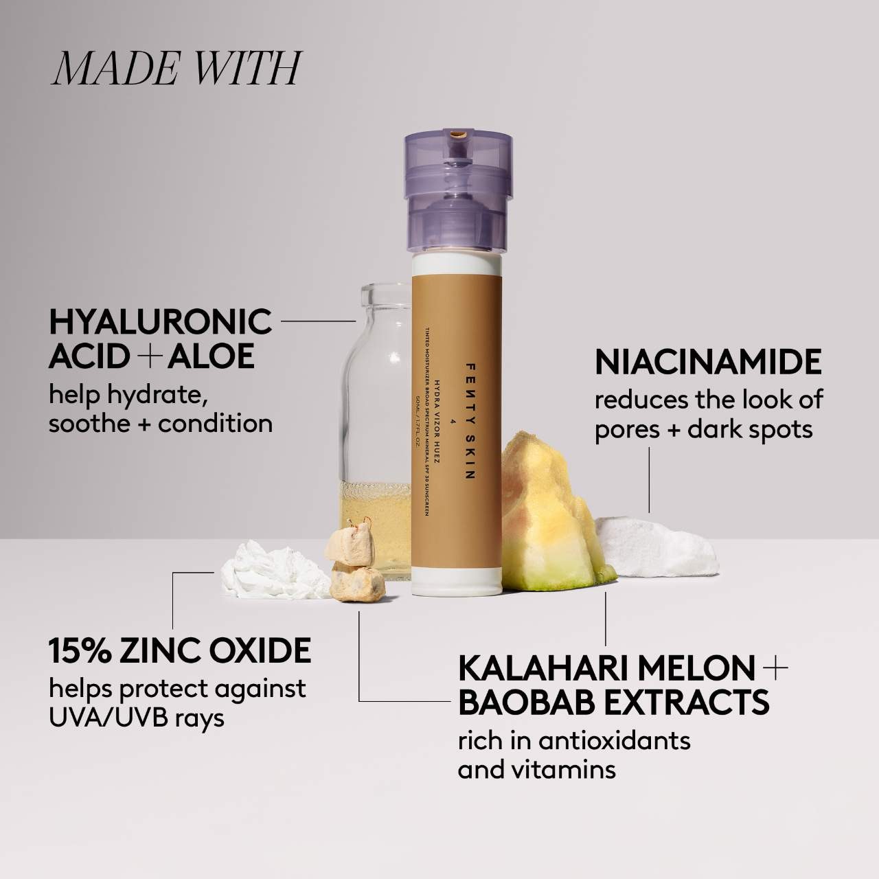 Hydra Vizor Huez Tinted Moisturizer Broad Spectrum Mineral Spf 30