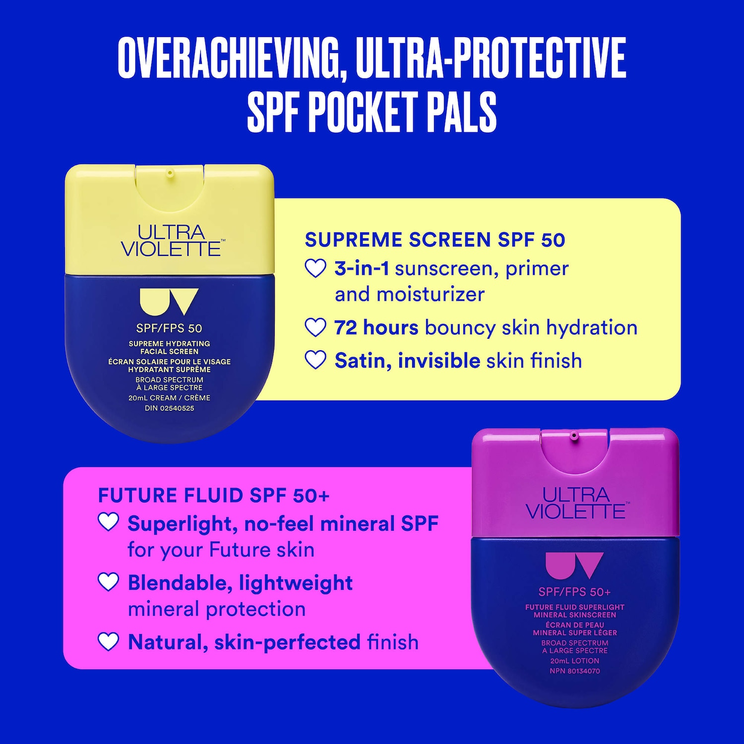 Supreme Screen SPF 50 Mini Mate Facial Sunscreen Moisturizer and