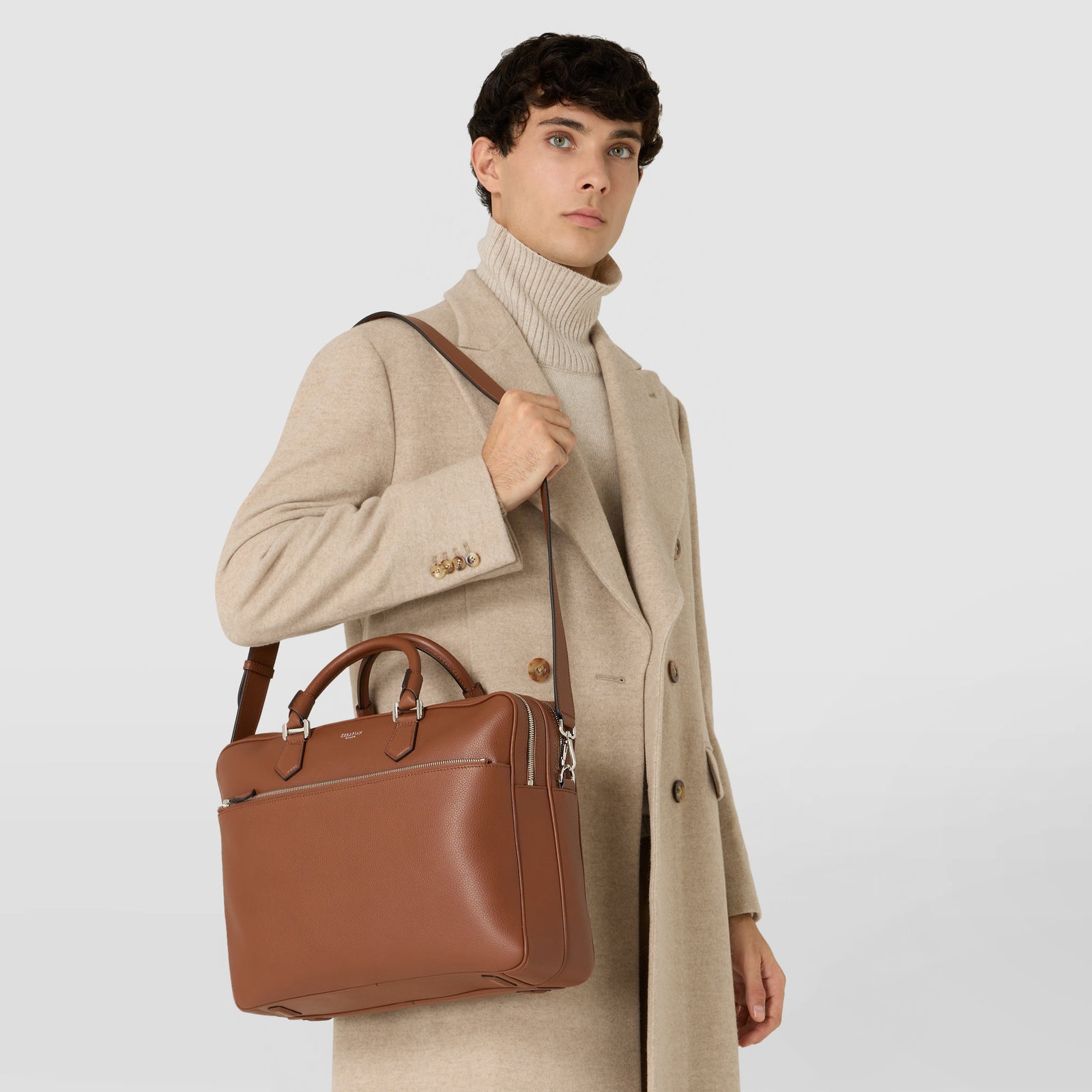 CACHEMIREレザー製ラージブリーフケース