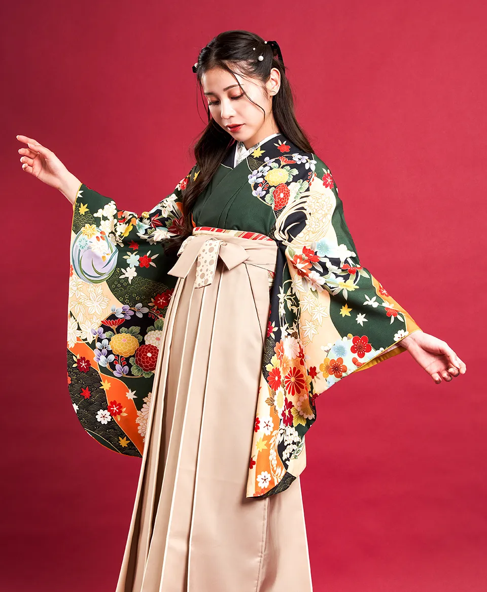 レンタル着物DDD865×袴BLD927 | 【京都さがの館】卒業式袴レンタル