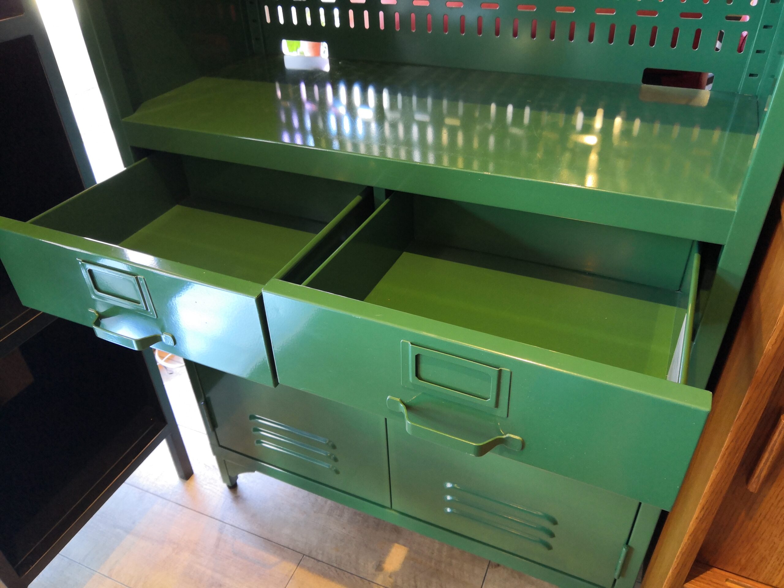 中古品】unico FUNC ファンク レトロモダン 無機質 スチール グリーン