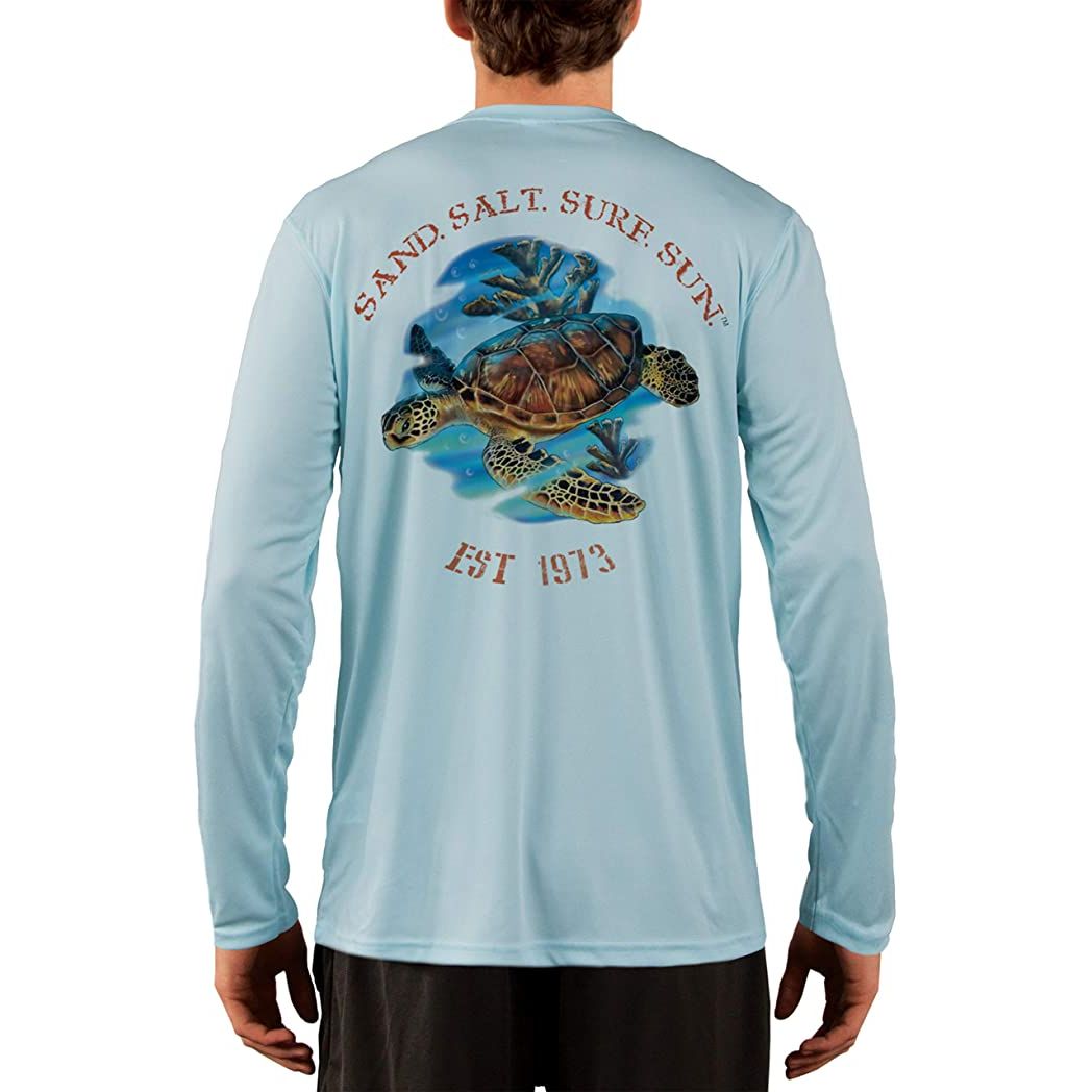 SAND.SALT.SURF.SUN. Sea Turtle Men's UPF 50+ UV Sun Protection Perform