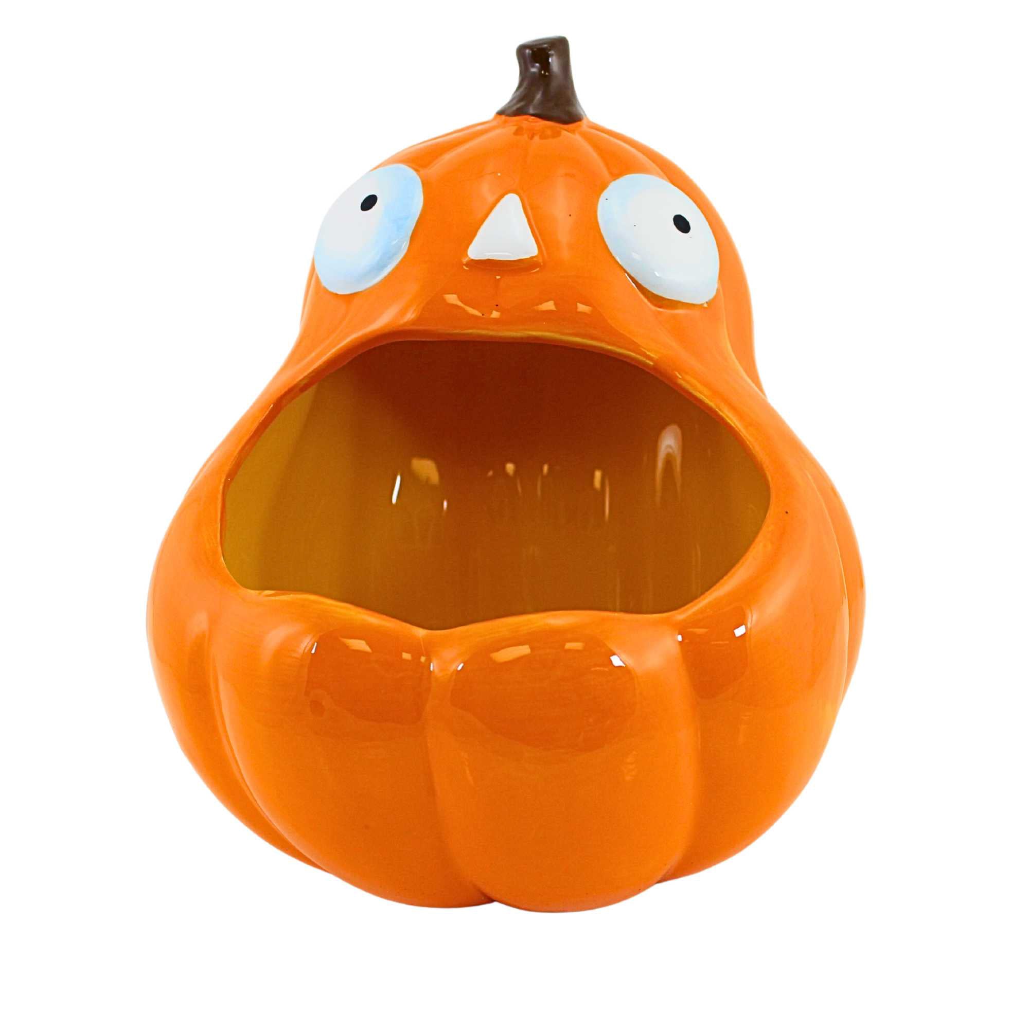 Transpac 9.00In Big Mouth Candy Bowl, Dolomite, Monsters Trick Or