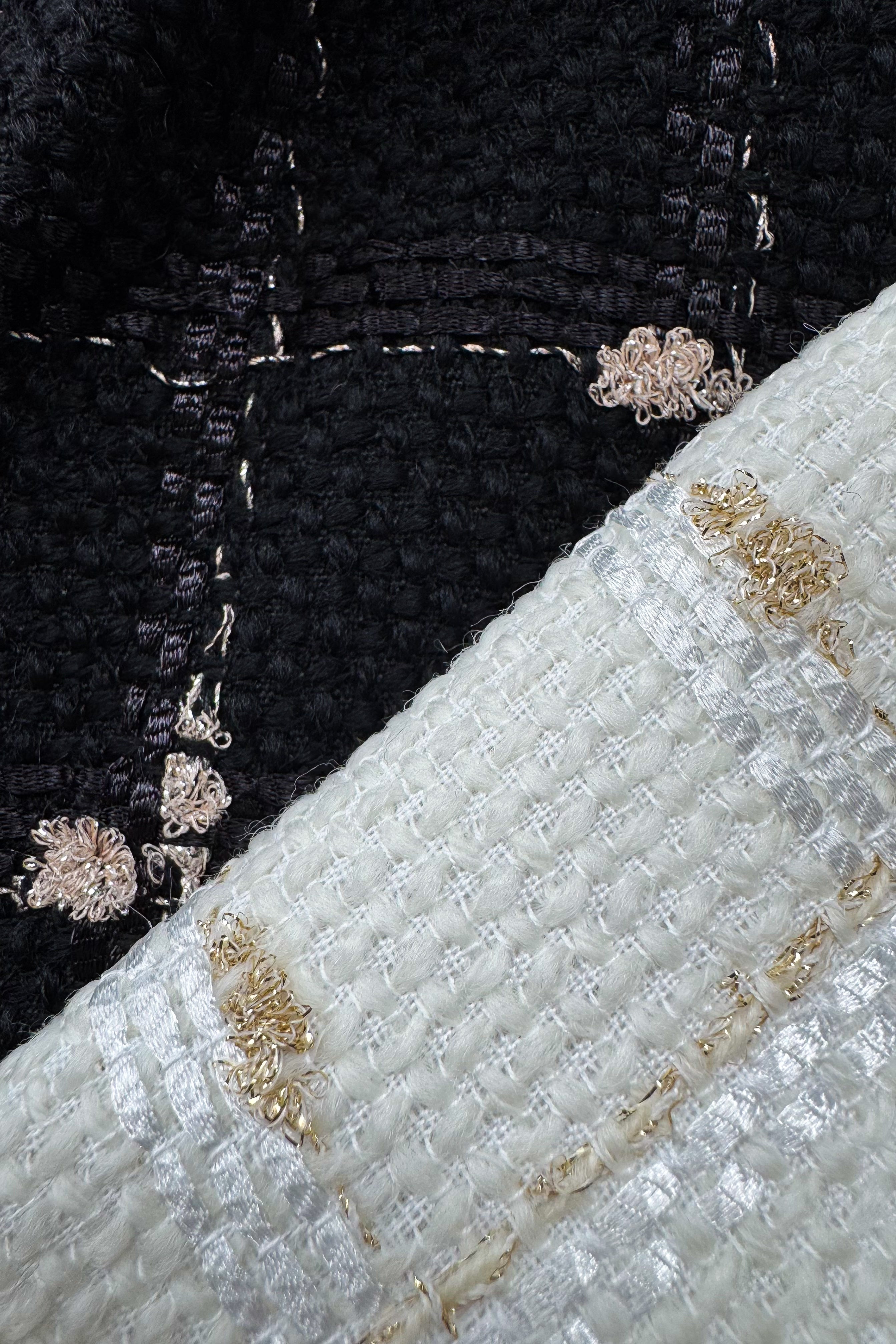 candy check tweed ruffle frill tops – shéller / シェリエ