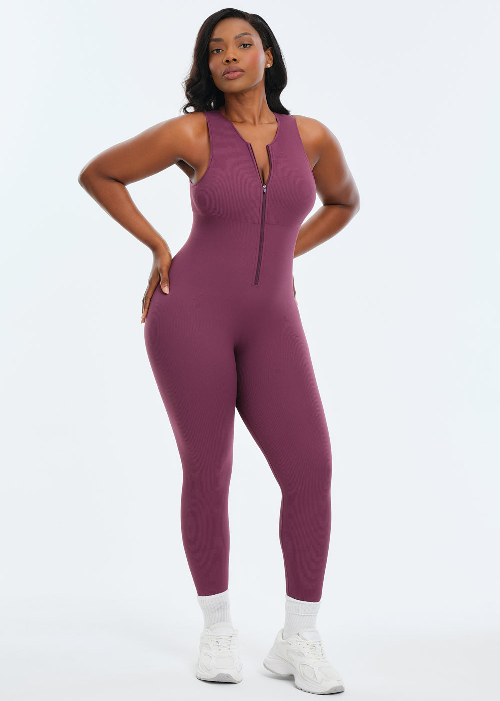 SnatchedKnit Front Zip Jumpsuit