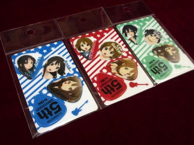 ピック】唯 (RED) 梓 (GREEN) 澪 (BLUE) けいおん！ピックカード 入荷
