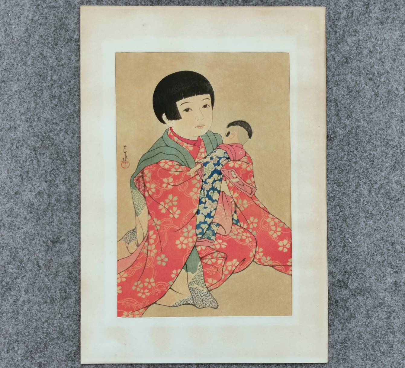 川瀬巴水 木版画「子供十二題 御人形」（昭和6年の作） | 新栄堂