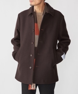 SHIPS別注】INVERTERE: ウールヘリンボーン ロング ダッフルコート