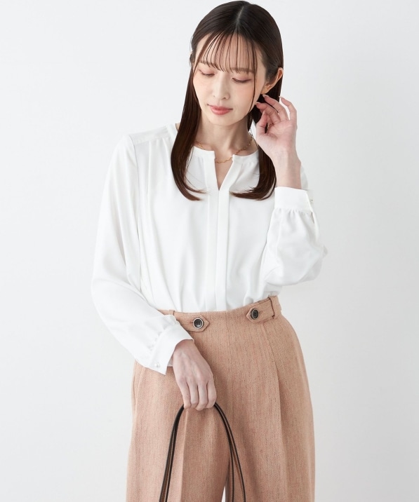 SHIPS Colors:〈手洗い可能〉2WAY ノーカラー ブラウス◇｜ SHIPS 公式