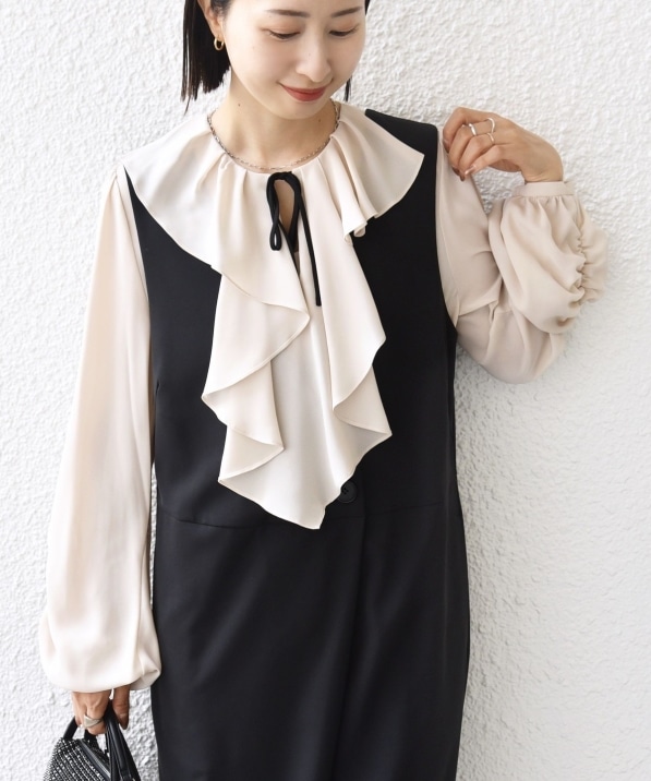 SHIPS別注】troisiemeCHACO: 〈手洗い可能〉ラッフル フリル ブラウス