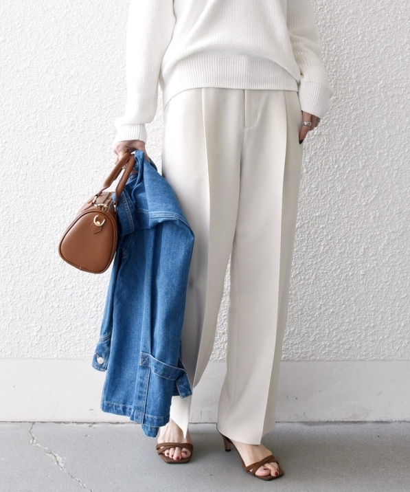 追加予約》SHIPS any:〈洗濯機可能〉ダブルクロス タック ストレート