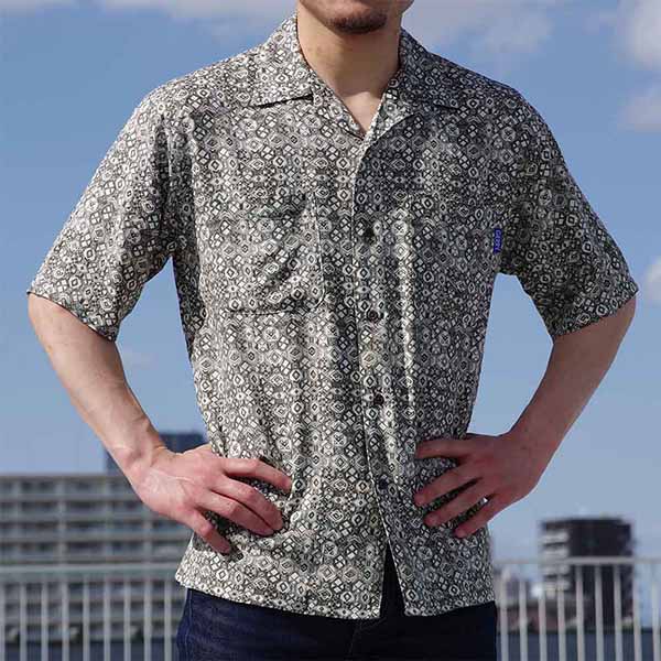 ジオメトリック プリント オープンカラーシャツ｜SHIRT STATION