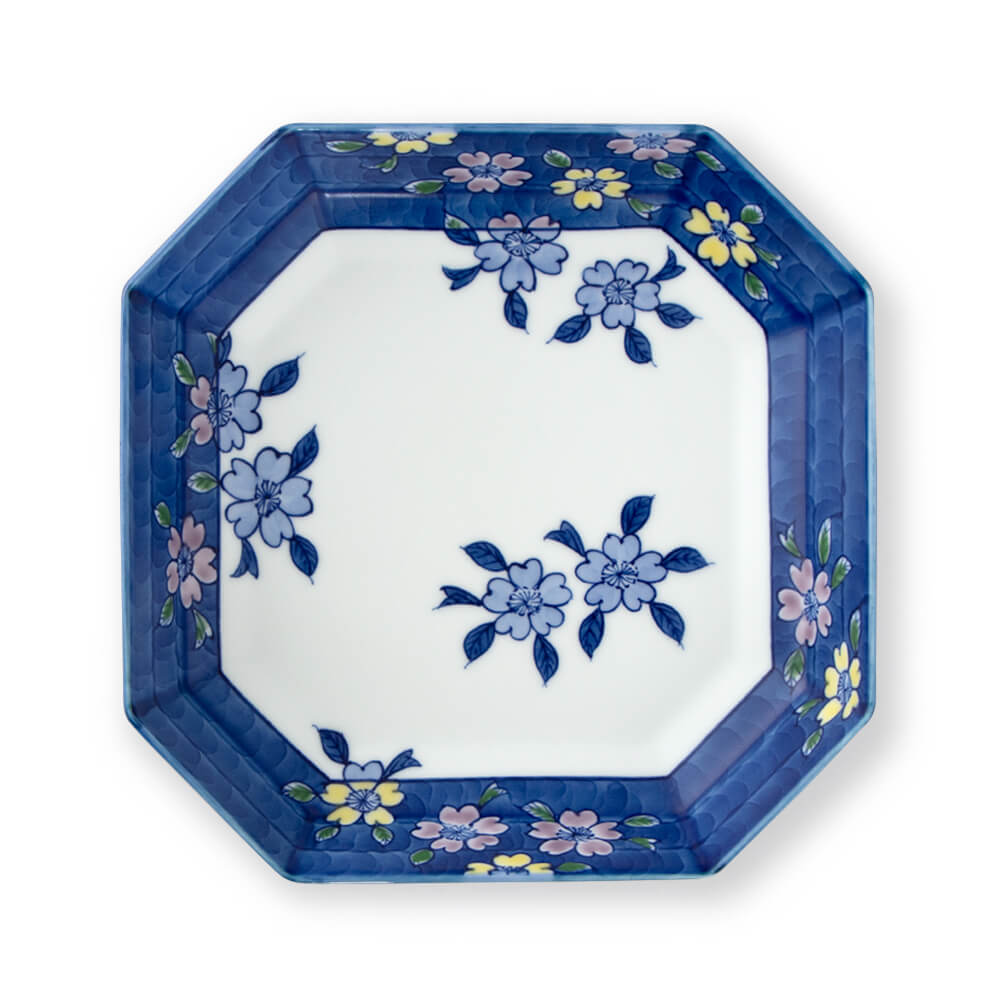 染錦桜濃 方皿 ｜ 有田焼の源右衛門窯公式オンラインショップ