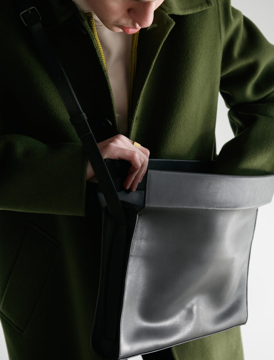 Isaac Reina 987 Hitchcock Messenger Bag Black Double Calf – Neighbour