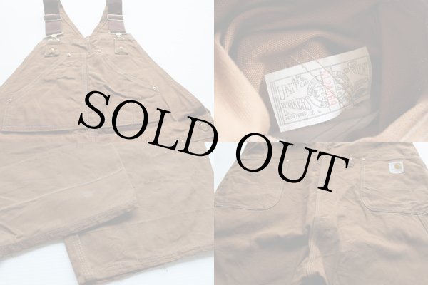 70s carharttカーハート 山ポケ ダック地 ダブルニー オーバーオール