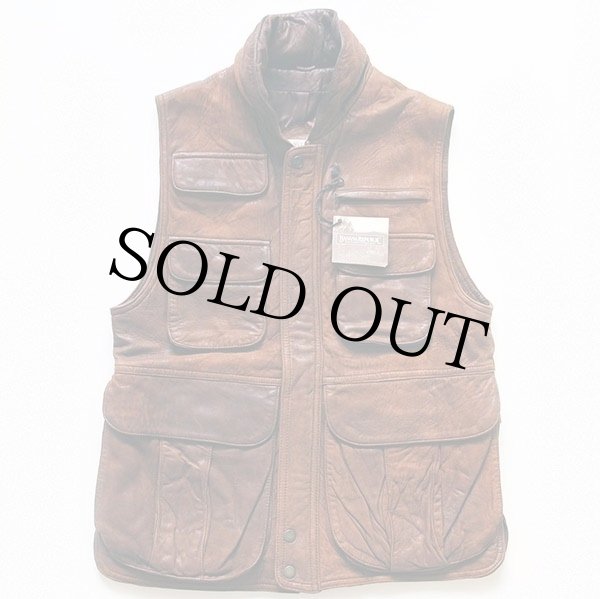 80s BANANA REPUBLICバナナリパブリック ラムレザー サファリベスト