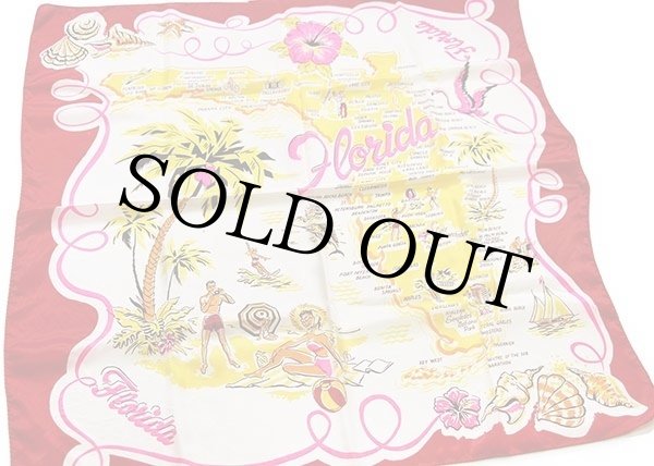 50s Florida スーベニア シルク スカーフ - Sixpacjoe Web Shop