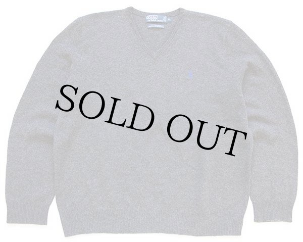 ポロ ラルフローレン ワンポイント Vネック ラムウールニット セーター