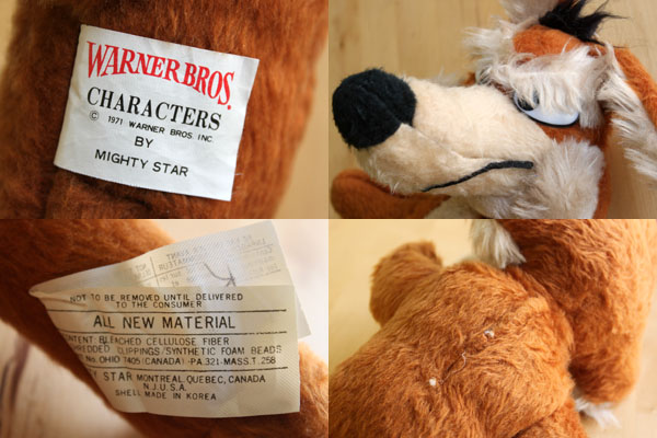 ワイリー・コヨーテ ぬいぐるみ ビンテージ90sタグ付き ワイリー