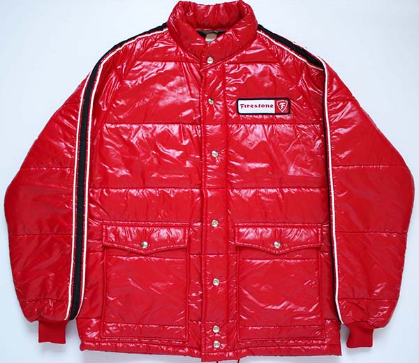 70s Swingster Firestone パッチ付き 中綿入り ナイロン レーシング