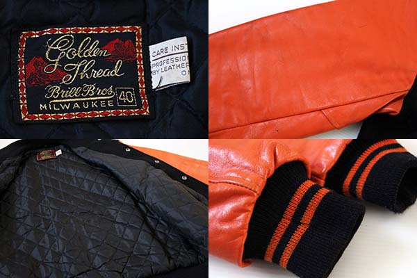 70s golden thread Brill Bros キルティングライナー メルトン ウール