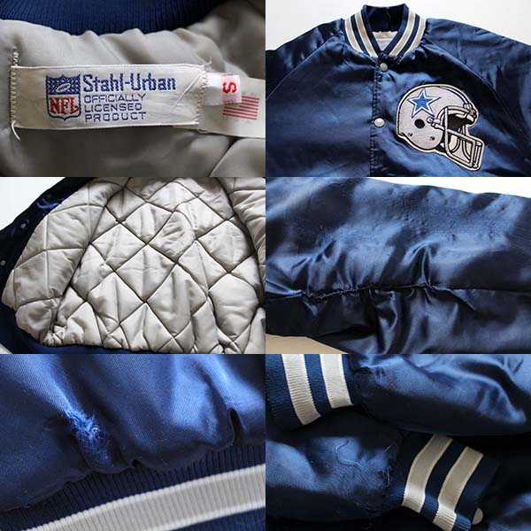 80s USA製 Stahl-Urban DALLAS COWBOYS ナイロンスタジャン 紺 S