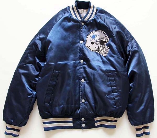 80s USA製 Stahl-Urban DALLAS COWBOYS ナイロンスタジャン 紺 S