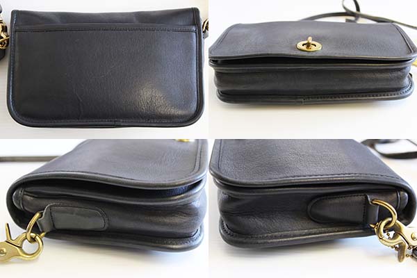 USA製 COACH オールド コーチ レザーショルダーバッグ 紺☆908