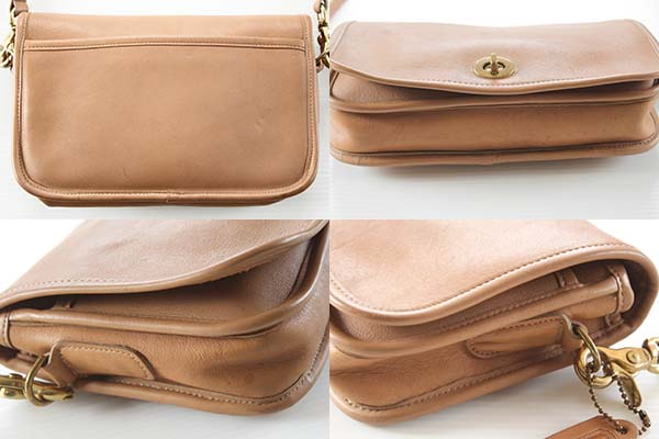 USA製オールド コーチ レザー ショルダーバッグ ベージュ☆212