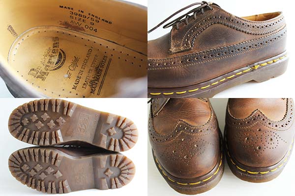 英国製 DR.MARTENSドクターマーチン ウイングチップ レザーシューズ 茶