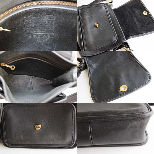 USA製COACHオールド コーチ レザー ショルダーバッグ 黒☆9061