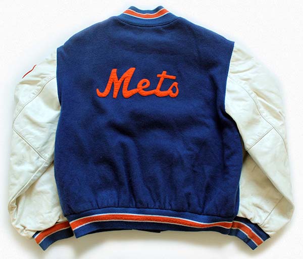 90s NY Mets ニューヨーク メッツ パッチ付き メルトン ウール 袖革